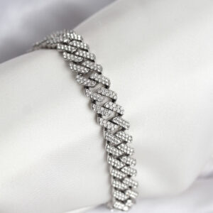 Tegan Gümüş Renk Pirinç Cuba Chain Gurmet Bileklik TG27BB8161