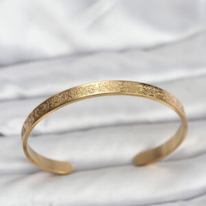 Tegan 316L Çelik Gold Renk Ayetel Kürsi Yazılı Bileklik TG27BB8162