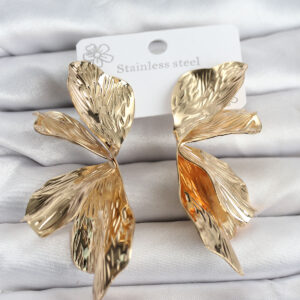 Tegan 316L Çelik Gold Renk Lotus Yaprak Kadın Küpe TG27BKP11501