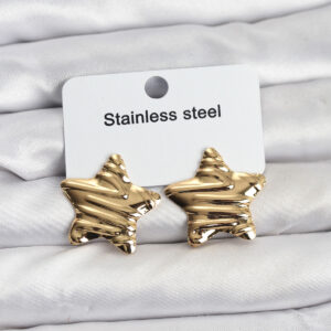 Tegan 316L Çelik Gold Renk Yıldız Model Kadın Küpe TG27BKP11584