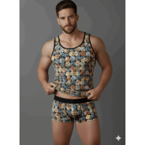 Erkek Desenli Tank Top Boxer Takımı