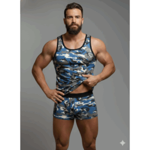 Erkek Kamuflaj Tank Top Boxer İç Çamaşır Takımı