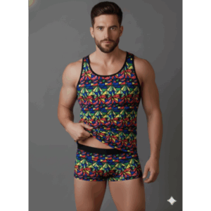 Erkek Renkli Tank Top Boxer Takımı