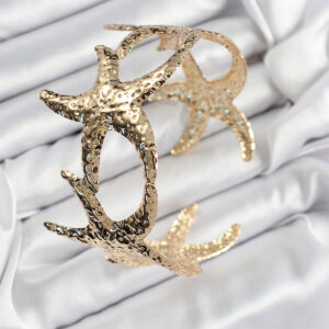 Tegan Pirinç Sıralı Deniz Yıldızı Model Gold Renk Kadın Pazu Bileklik TG27BB7430