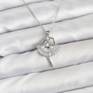 Tegan 316L Çelik Gümüş Renk Balerin Model Kadın Kolye TG27BKO10811