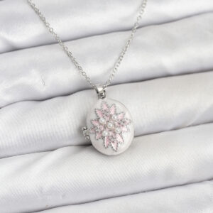 Tegan 316L Çelik Gümüş Renk Pembe Lotus Model Kadın Küpe TG27BKO10812