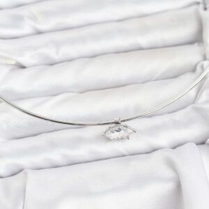 Tegan Pirinç Gümüş Renk Choker Model Zirkon Taşlı Kadın Kolye TG27BKO10816