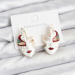 Tegan Pirinç Maske Model Kadın Küpe TG27BKP11588