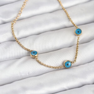 Tegan 316L Çelik Gold Renkli Nazar Boncuk Model Kadın Bileklik TG27BB8164