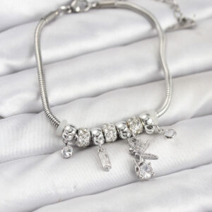 Tegan Pirinç Gümüş Renk Tinkerbell Charmlı Kadın Bileklik TG27BB8188