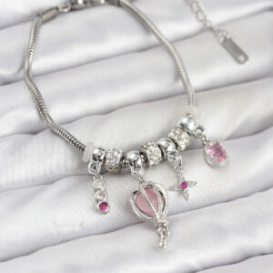 Tegan Pirinç Gümüş Renk Uçan Balon Charmlı Kadın Bileklik TG27BB8196