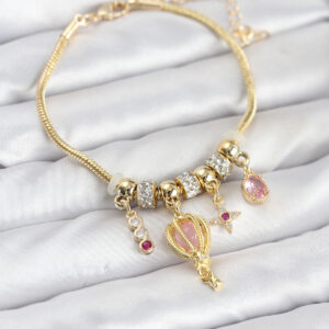 Tegan Pirinç Gold Renk Uçan Balon Charmlı Kadın Bileklik TG27BB8197