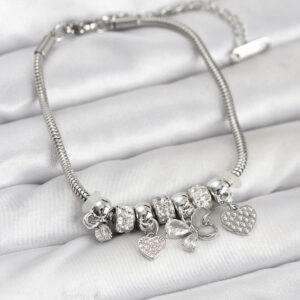 Tegan Kelebek Charmlı Gümüş Renk Kadın Bileklik TG27BB8218