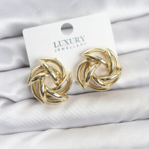 Tegan Gold Renk Pirinç Keskin Sarmal Model Kadın Küpe TG27BKP11600