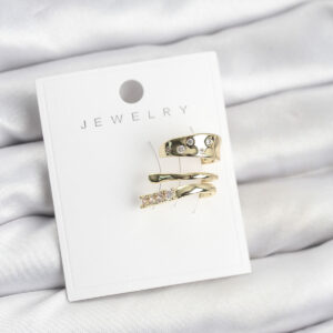 Tegan Gold Renk Zirkon Taşlı Pirinç Kıkırdak Küpe TG27BKP11613