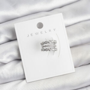 Tegan Gümüş Renk Zirkon Taşlı Pirinç Kıkırdak Earcuff Küpe TG27BKP11618