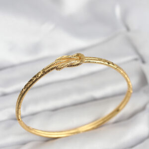 Tegan Pirinç Gold Renk Düğüm Model Kadın Kelepçe Bileklik TG27BB8230