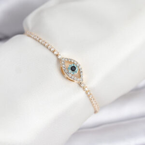 Tegan Göz Model Zirkon Taşlı Gold Renk Asansörlü Su Yolu Bileklik TG27BB8242