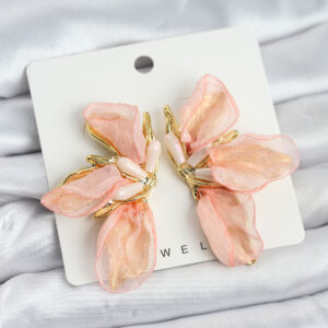 Tegan Lotus Model Yavruağızı Renk Tüllü Kadın Küpe TG27BKP11632