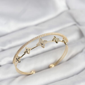 Tegan Pirinç Gold Renk Çiçek Model Kadın Bileklik TG27BB8253