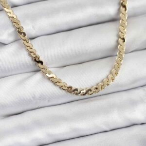 Tegan Pirinç Gold Renk Yassı Zincir Kadın Kolye TG27BKO10818