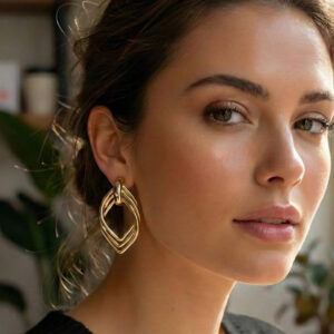 Tegan Vintage Gold Renk Pirinç Kadın Küpe TG27BKP11626