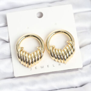 Tegan Pirinç Gold Renk Halka Sarmal Model Vintage Kadın Küpe TG27BKP11640