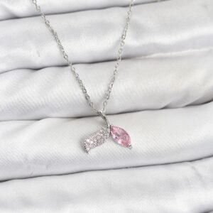 Tegan 316L Çelik Zincir Gümüş Renk Balık Kuyruğu Model Zirkon Taşlı Kadın Kolye TG27BKO10856