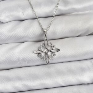 Tegan 316L Çelik Zincir Gümüş Renk Sonsuzluk Model Zirkon Taşlı Kadın Kolye TG27BKO10872