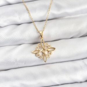 Tegan 316L Çelik Zincir Gold Renk Sonsuzluk Model Zirkon Taşlı Kadın Kolye TG27BKO10873