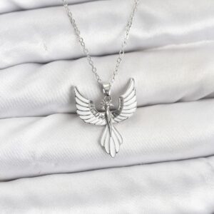 Tegan 316L Çelik Zincir Gümüş Renk Anka Kuşu Model Kadın Kolye TG27BKO10878