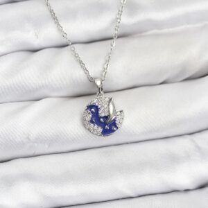 Tegan 316L Çelik Zincir Gümüş Renk Gece Model Zirkon Taşlı Kadın Kolye TG27BKO10890