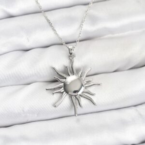 Tegan 316L Çelik Zincir Gümüş Renk Güneş Model Kadın Kolye TG27BKO10900