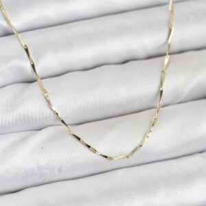 Tegan CM 14K Gold Renk İnce Kesim Çubuk Model Zincir Kadın Kolye TG27BKO10919