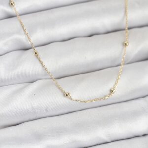 Tegan CM 14K Gold Renk Minik Top Zincirli Kadın Kolye TG27BKO10920