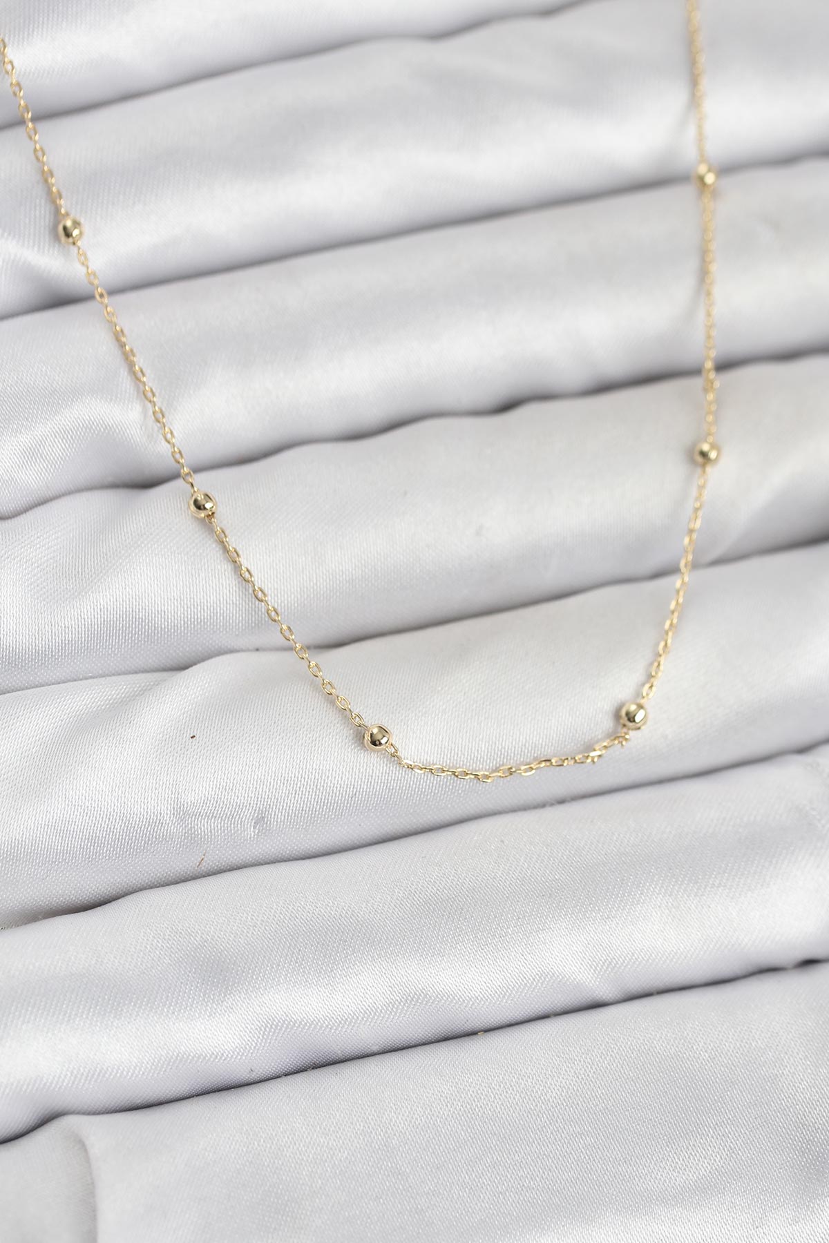 Tegan CM 14K Gold Renk Minik Top Zincirli Kadın Kolye TG27BKO10920 - Görsel 1