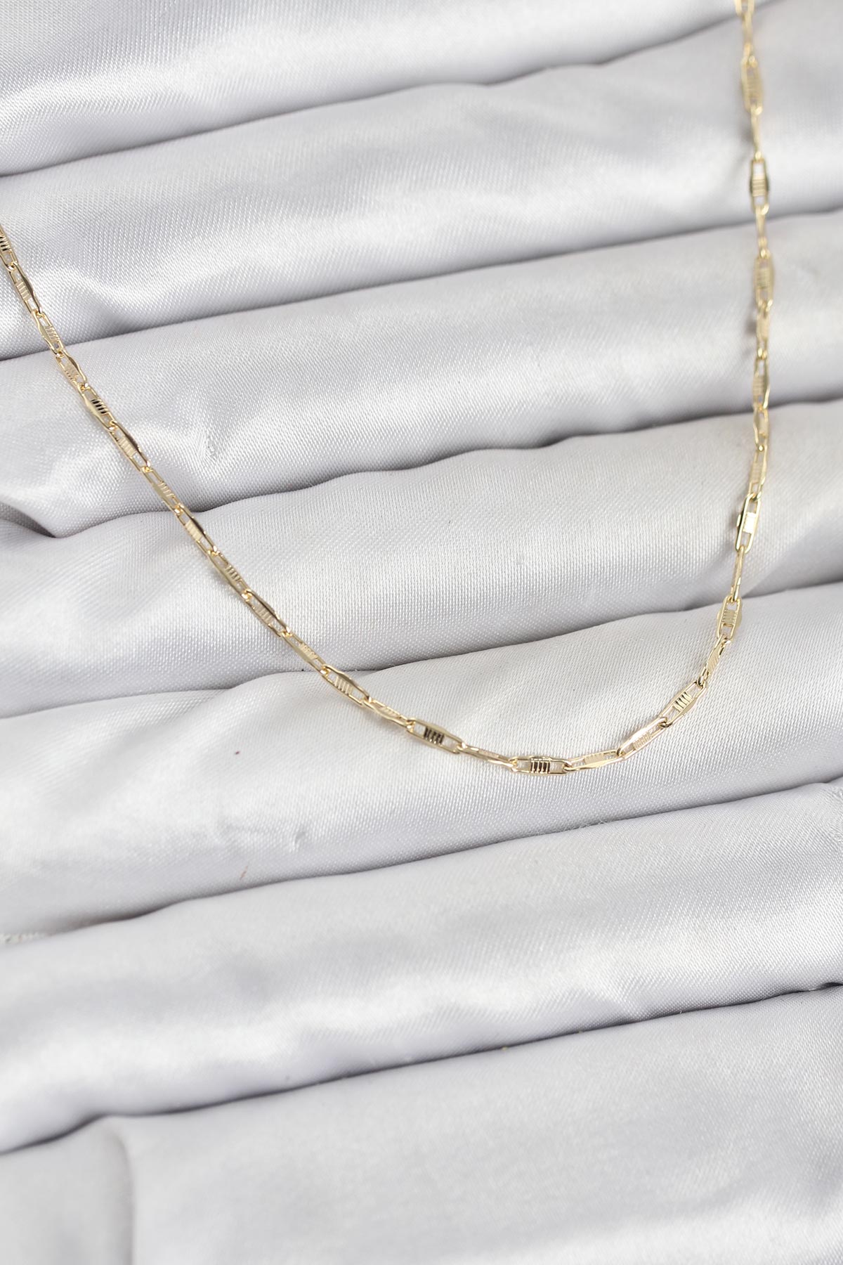 Tegan CM 14K Gold Renk Pirinç Ataç Zincir 60 cm Kadın Kolye TG27BKO10928 - Görsel 1