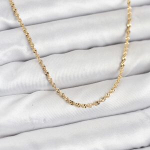 Tegan CM 14K Gold Renk Ezme Burgu Zincir Model 60 cm Kadın Kolye TG27BKO10929