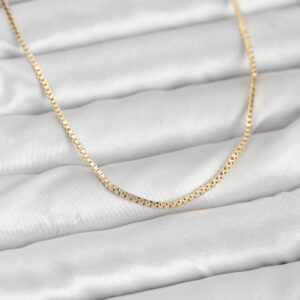 Tegan CM 14K Gold Renk Kare Zincirli Model 60 cm Kadın Kolye TG27BKO10941