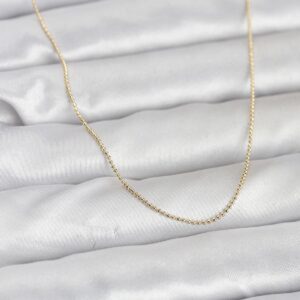 Tegan CM 14K Gold Renk İnce Top Zincirli 60 cm Kadın Kolye TG27BKO10943