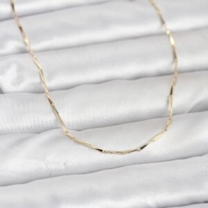 Tegan CM 14K Gold Renk Çubuk Kesme Zincir Model 60 cm Kadın Kolye TG27BKO10945