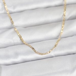 Tegan CM 14K Gold Renk Yassı Zincir Model 60 cm Kadın Kolye TG27BKO10984