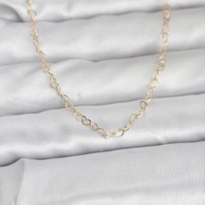 Tegan CM 14K Gold Renk Kalp Zincirli 60 cm Kadın Kolye TG27BKO10953