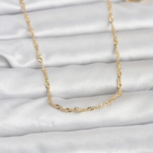 Tegan CM 14K Gold Renk Burgu Zincirli 60 cm Kadın Kolye TG27BKO10955