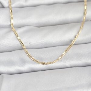 Tegan CM 14K Gold Renk Lazerli Zincir Model 60 cm Kadın Kolye TG27BKO10957