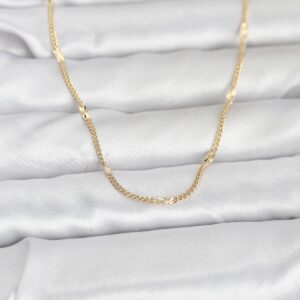 Tegan CM 14K Gold Renk Lazer Puntalı Model 60 cm Kadın Kolye TG27BKO10961