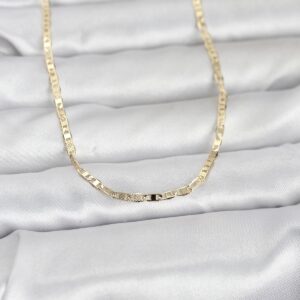 Tegan CM 14K Gold Renk Lazerli Yassı Model Zincirli 60 cm Kadın Kolye TG27BKO10966