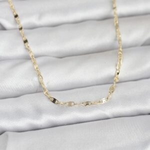 Tegan CM 14K Gold Renk Yassı Gemici Zincir Model 60 cm Kadın Kolye TG27BKO10967