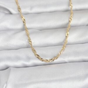 Tegan CM 14K Gold Renk Burgu Yassı Model 60 cm Kadın Kolye TG27BKO10972