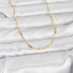 Tegan CM 14K Gold Renk Bar Zincir Model 60 cm Kadın Kolye TG27BKO10973